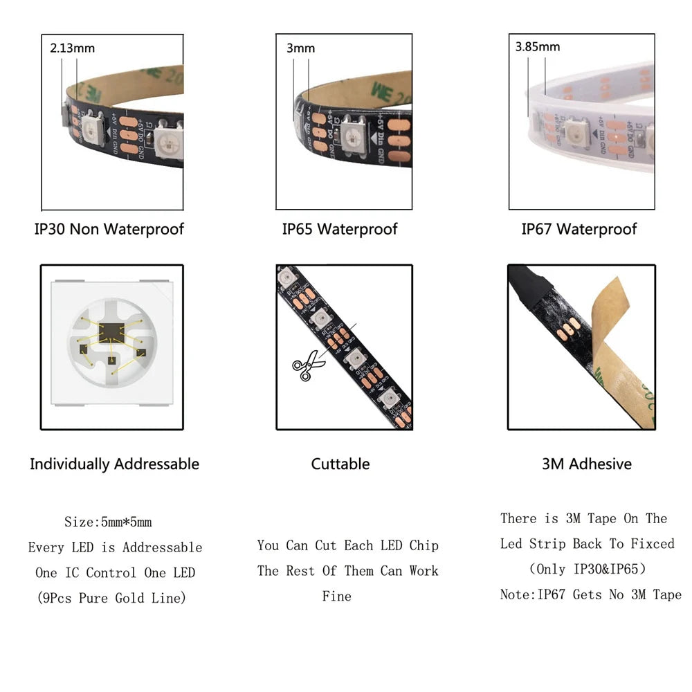 DC5V RGB WS2812 LED Strip
