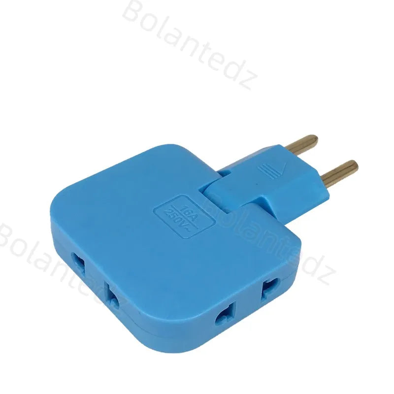 EU Plug 3-Way Rotating Power Adapter