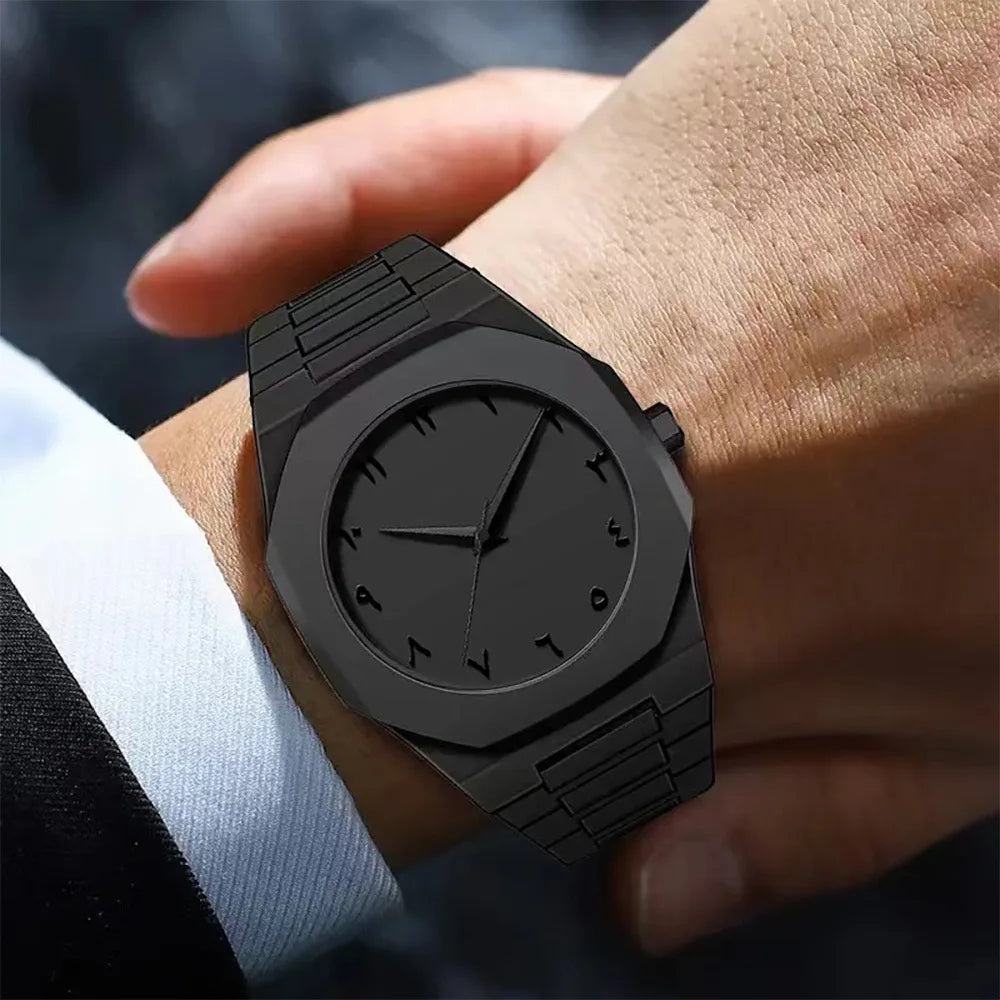 Casual Black Strap Quartz Watch