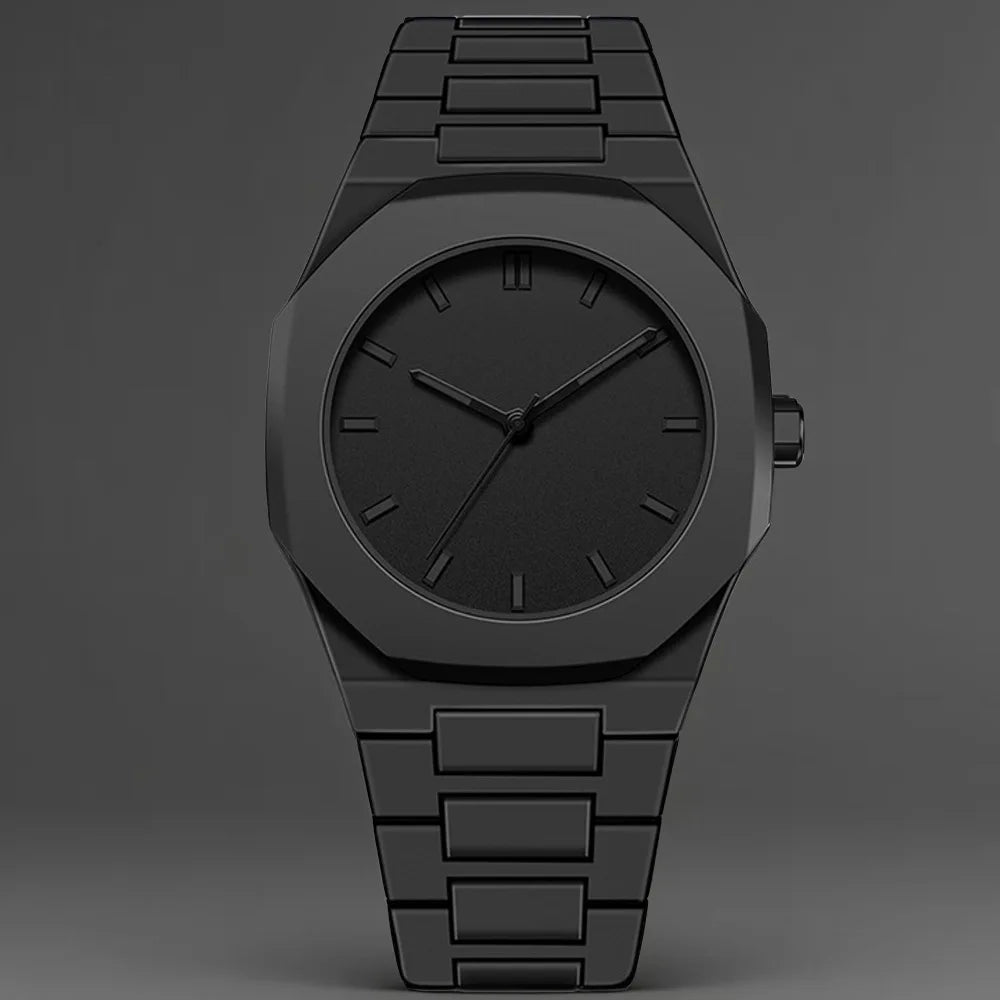 Casual Black Strap Quartz Watch